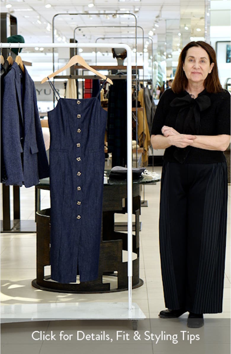 Front Button Denim Maxi Dress, sales video thumbnail