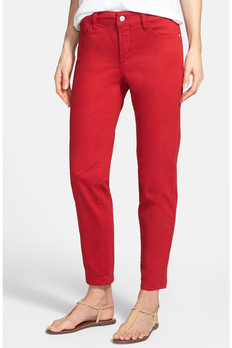 'Clarissa' Fitted Stretch Ankle Skinny Jeans, Alternate, color, CRIMSON RED