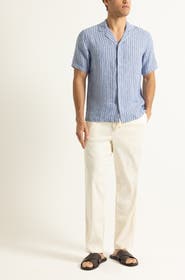 Orlebar Brown Maitan Lino Relaxed Fit Linen Stripe Shirt
