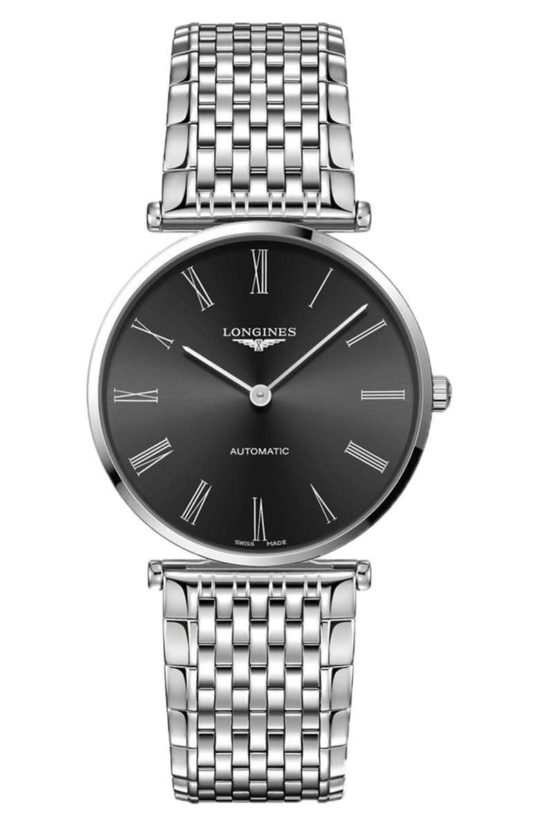 Longines La Grande Classique de Longines Bracelet Watch, 38mm, Main, color, Black