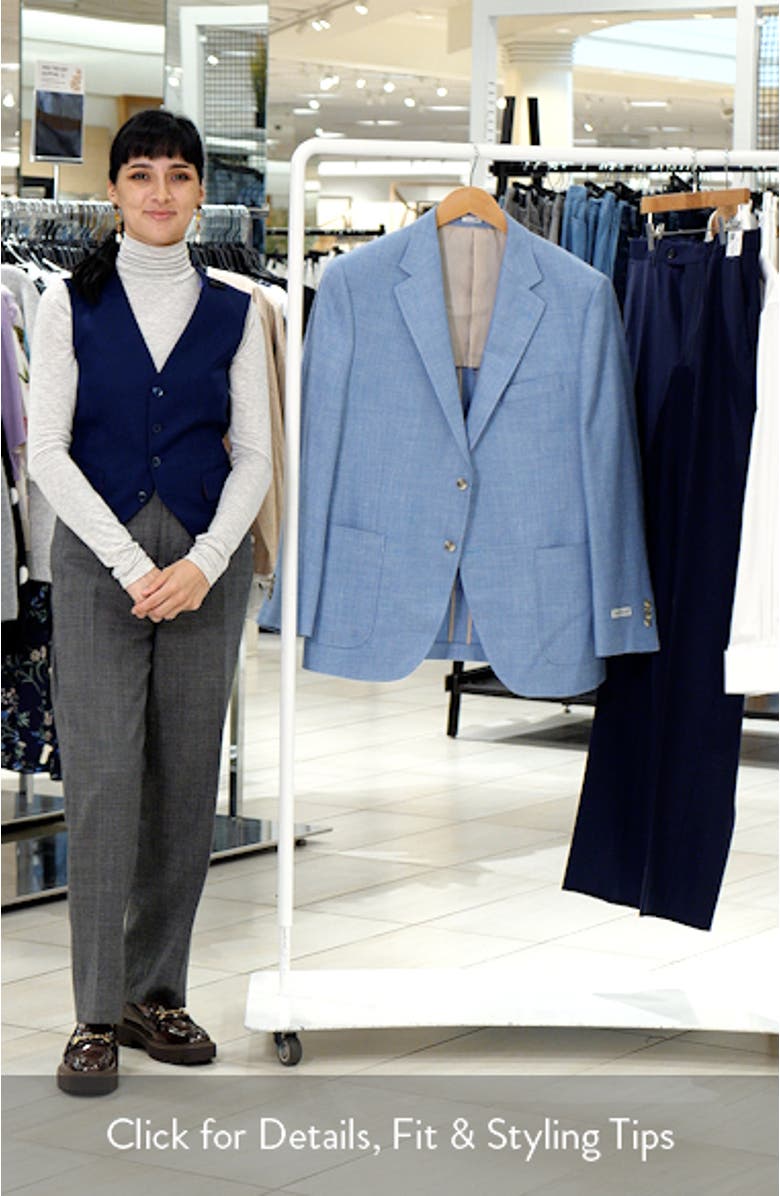 Hyperlight Soft Light Blue Mélange Silk & Linen Blend Sport Coat, sales video thumbnail