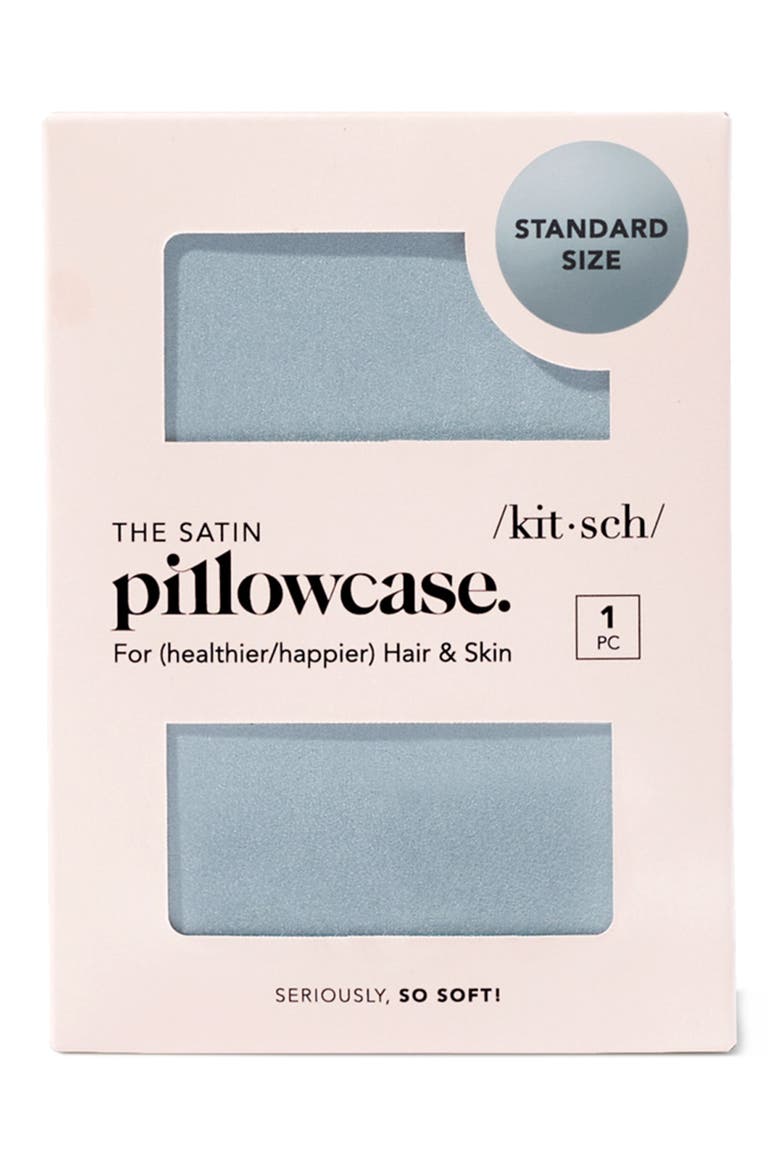 Standard Satin Pillowcase, Alternate, color, HAZE BLUE