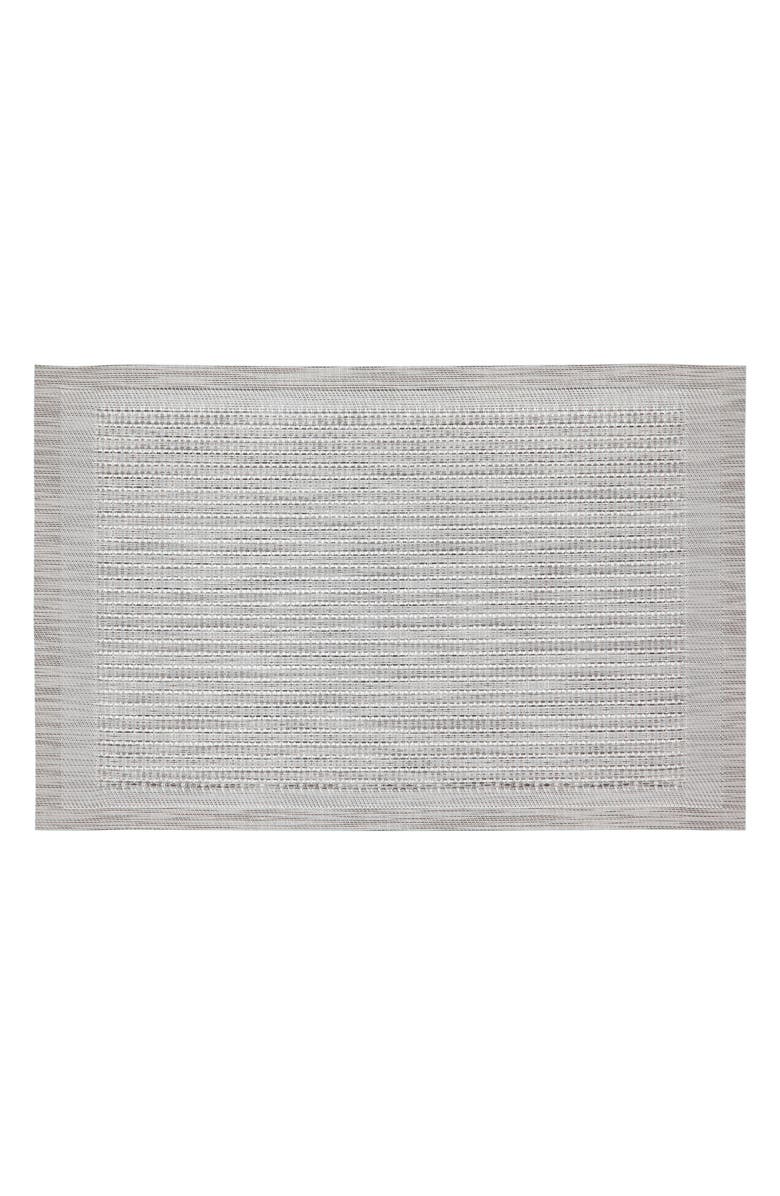 DAINTY HOME Set of 6 Vinyl Placemats, Main, color, Border Design Silver