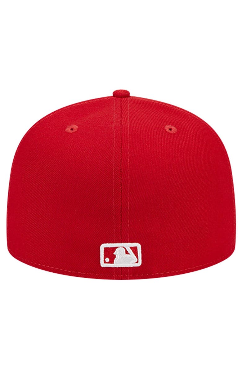 New Era Men's New Era Red Los Angeles Dodgers Logo 59FIFTY Fitted Hat, Alternate, color, Red