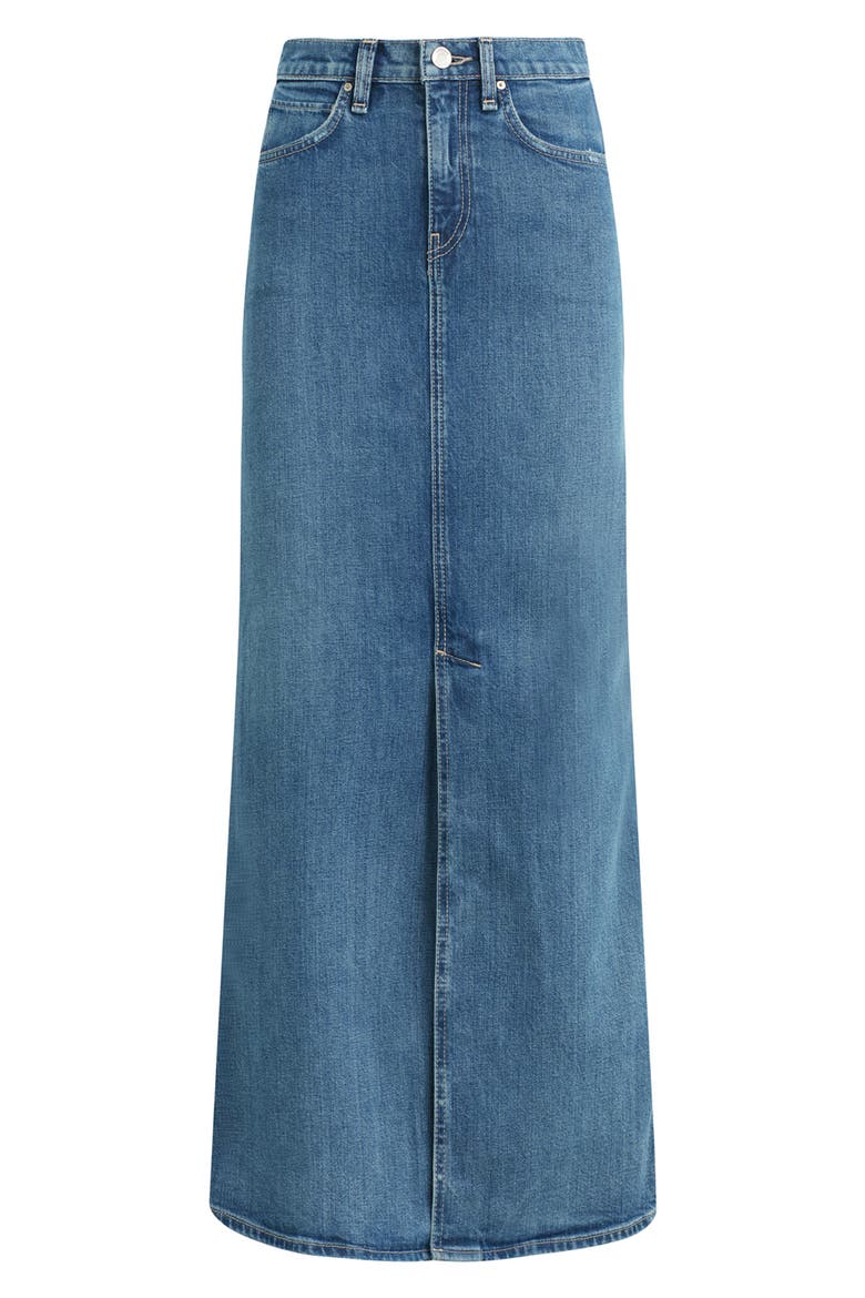 Reconstructed Stretch Cotton Denim Maxi Skirt, Alternate, color, SUGARCOAT