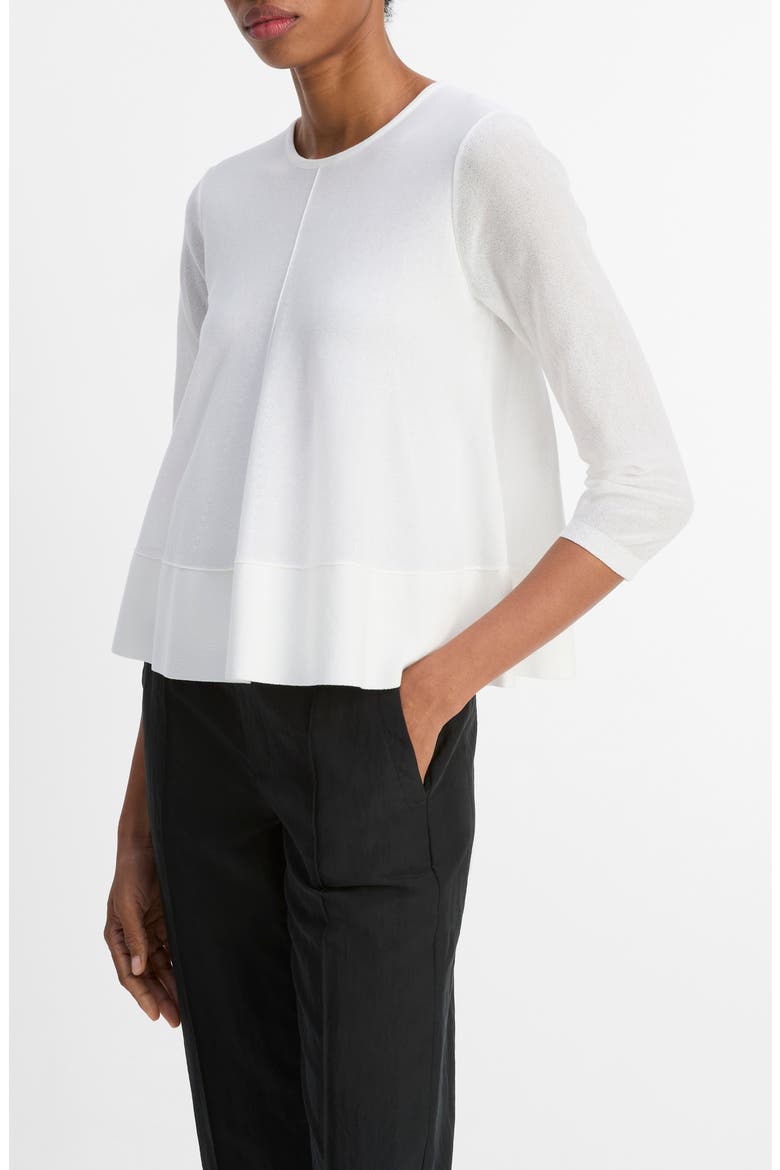 Cotton Blend A-Line Sweater, Alternate, color, OPTIC WHITE