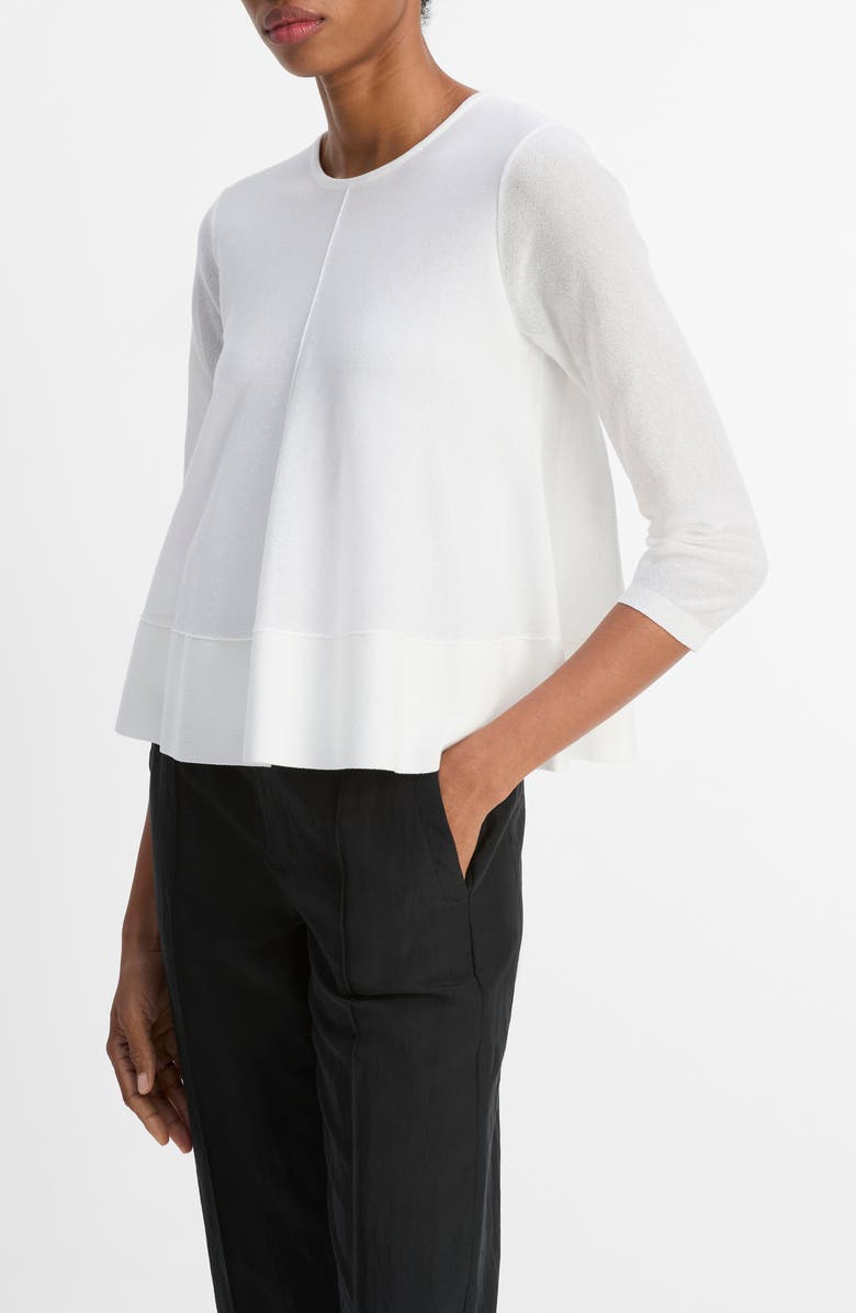 Vince Cotton Blend A-Line Sweater, Alternate, color, Optic White