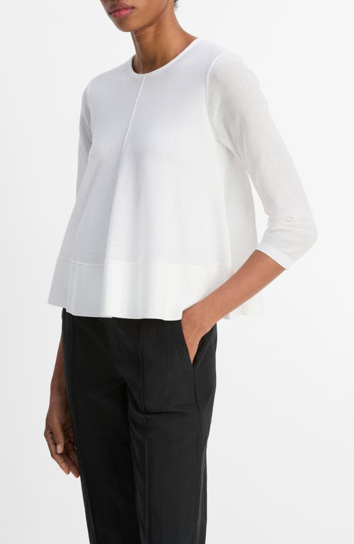 Vince Cotton Blend A-line Sweater In White