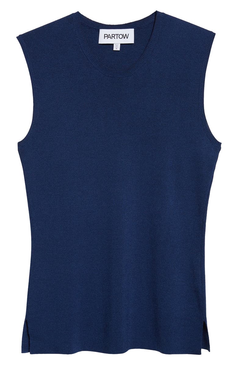 PARTOW Bowery Sleeveless Silk Blend Sweater, Main, color, Aegean Blue