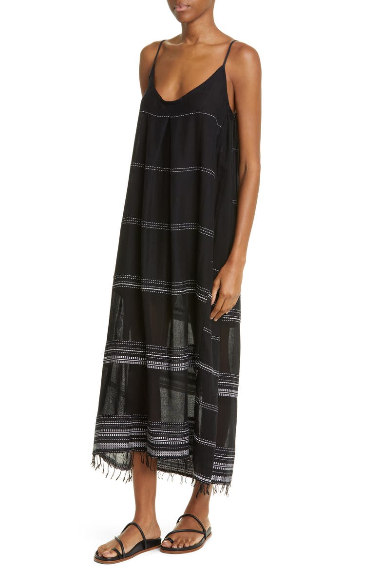 Leliti Cotton Blend Cover-Up Slipdress, Alternate, color, BLACK