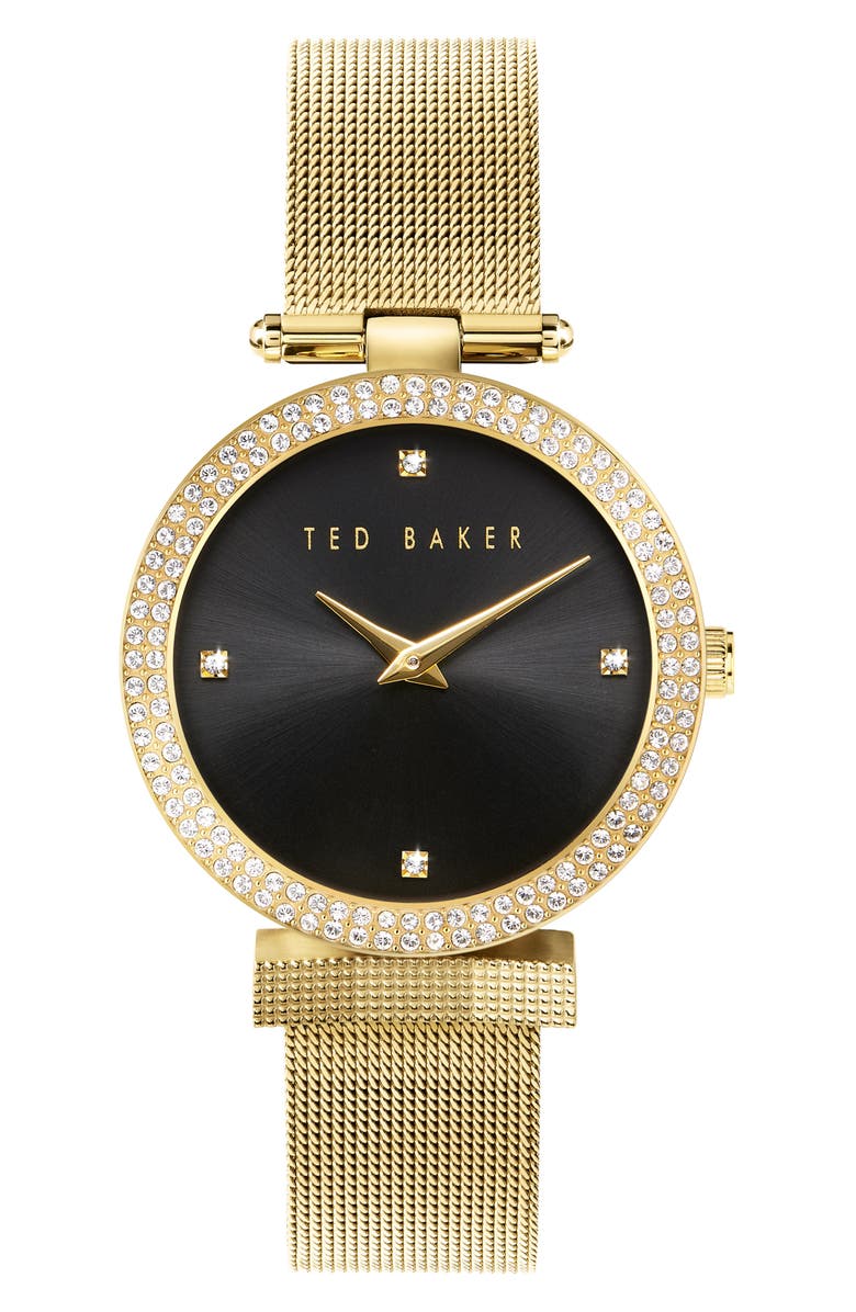 Ted Baker London Bow Mesh Strap Watch, 36mm, Main, color,