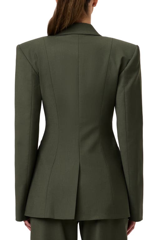 Naked Wardrobe Double Breasted Blazer In Green