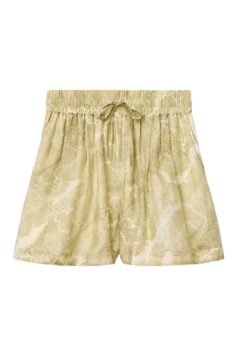 Isla Paisley Jacquard Shorts, Alternate, color, JOANNE GOLD GREEN