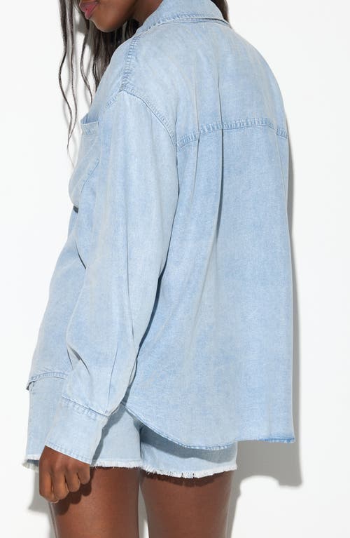 Spiritual Gangster Beaudry Oversize Chambray Button-up Shirt In Blue