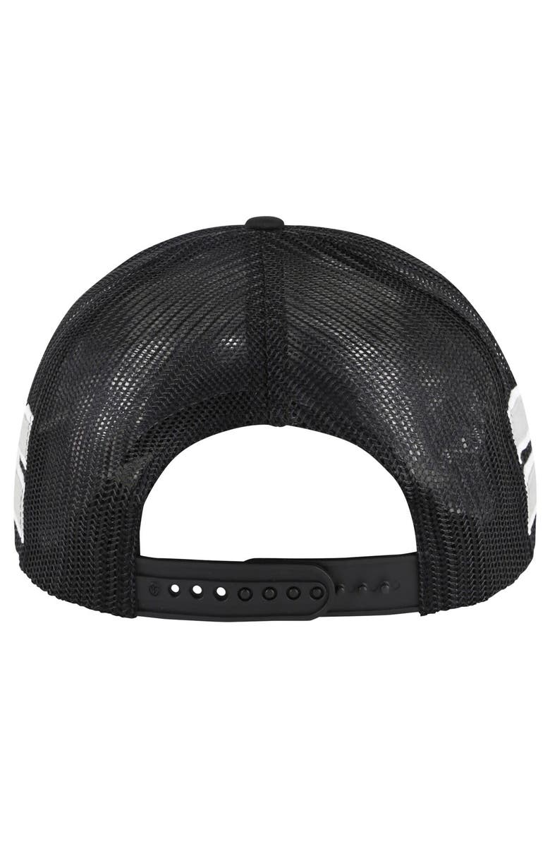 '47 Men's '47 Black Los Angeles Kings Sideband Stripes Trucker Snapback Hat, Alternate, color, Black