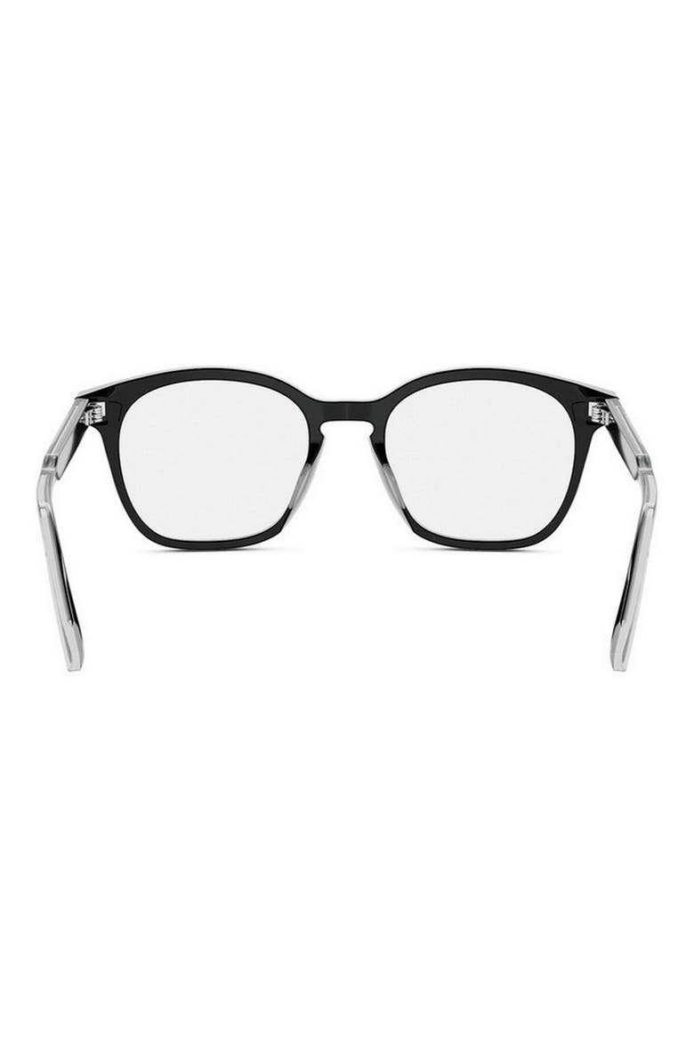 'DiorBotanica O S5I 52mm Square Optical Glasses, Alternate, color, BLACK/ CRYSTAL