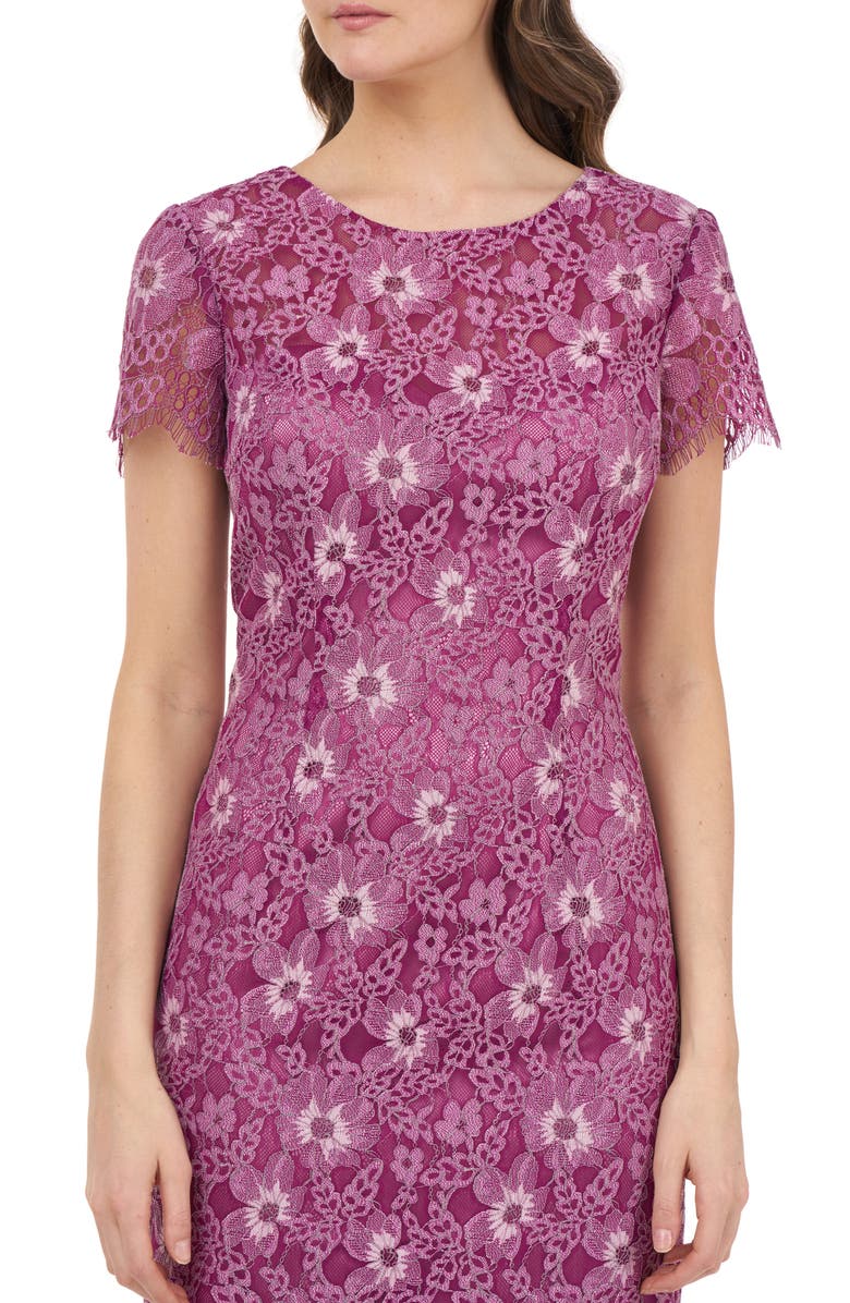 JS Collections Floral Lace Cocktail Dress, Alternate, color, 