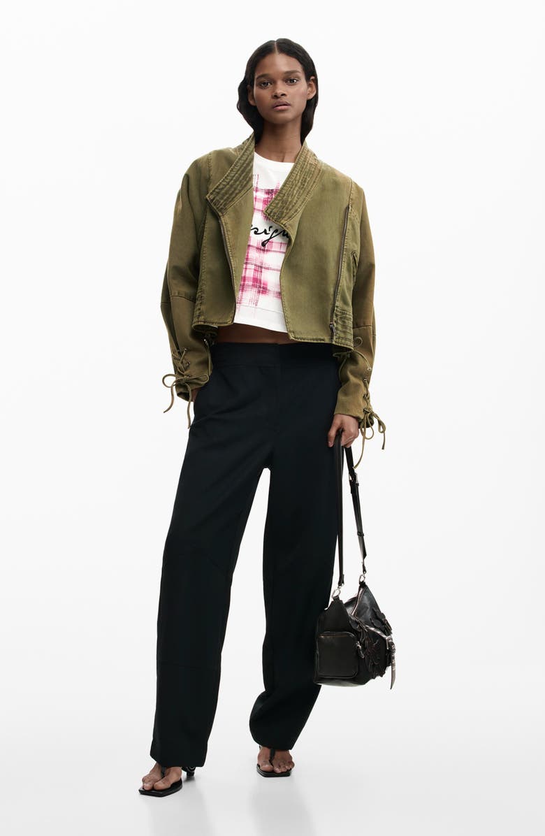 Desigual Cotton Twill Utility Jacket, Alternate, color, Military Green