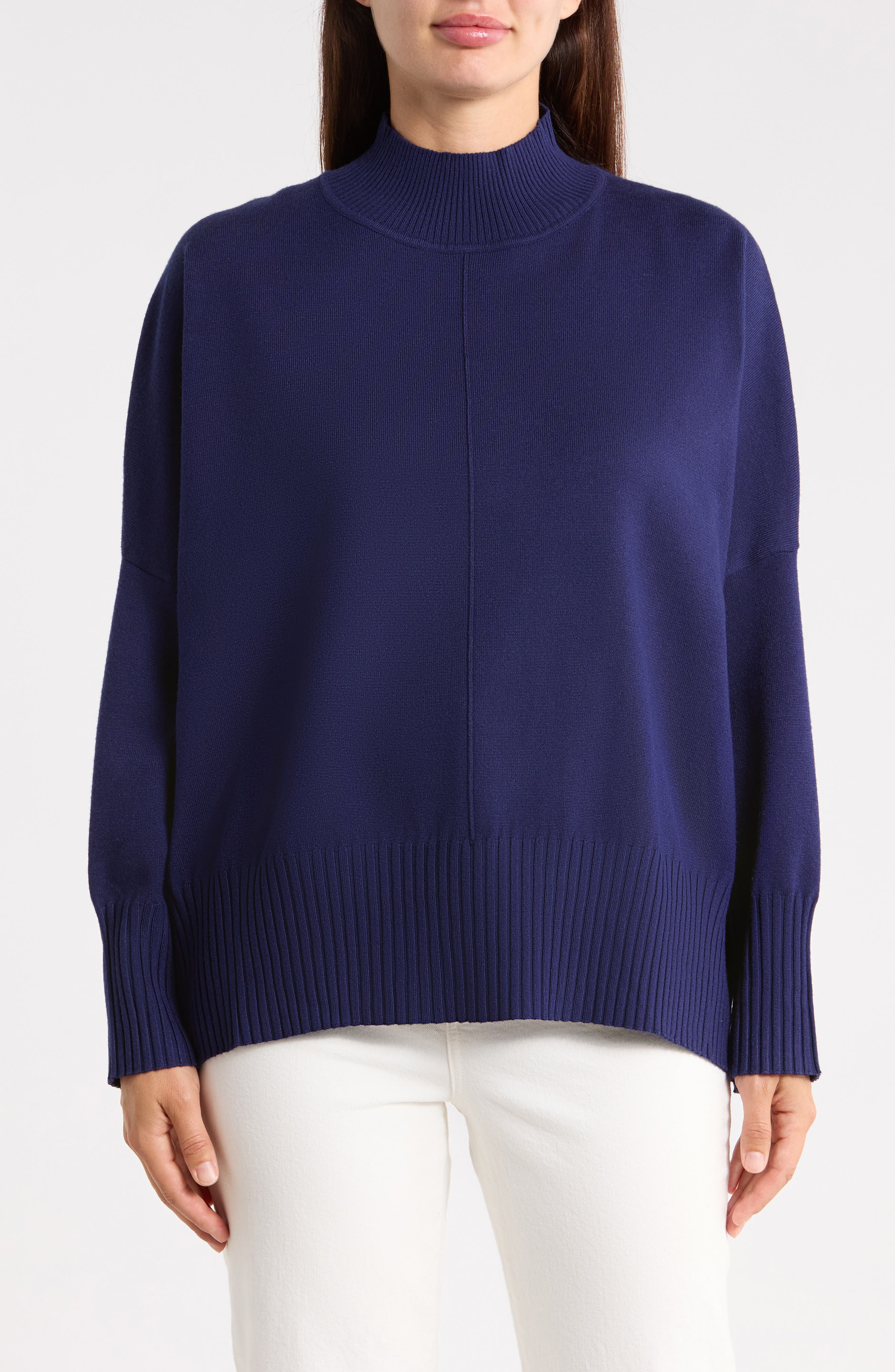 Boxy Mock Neck Sweater