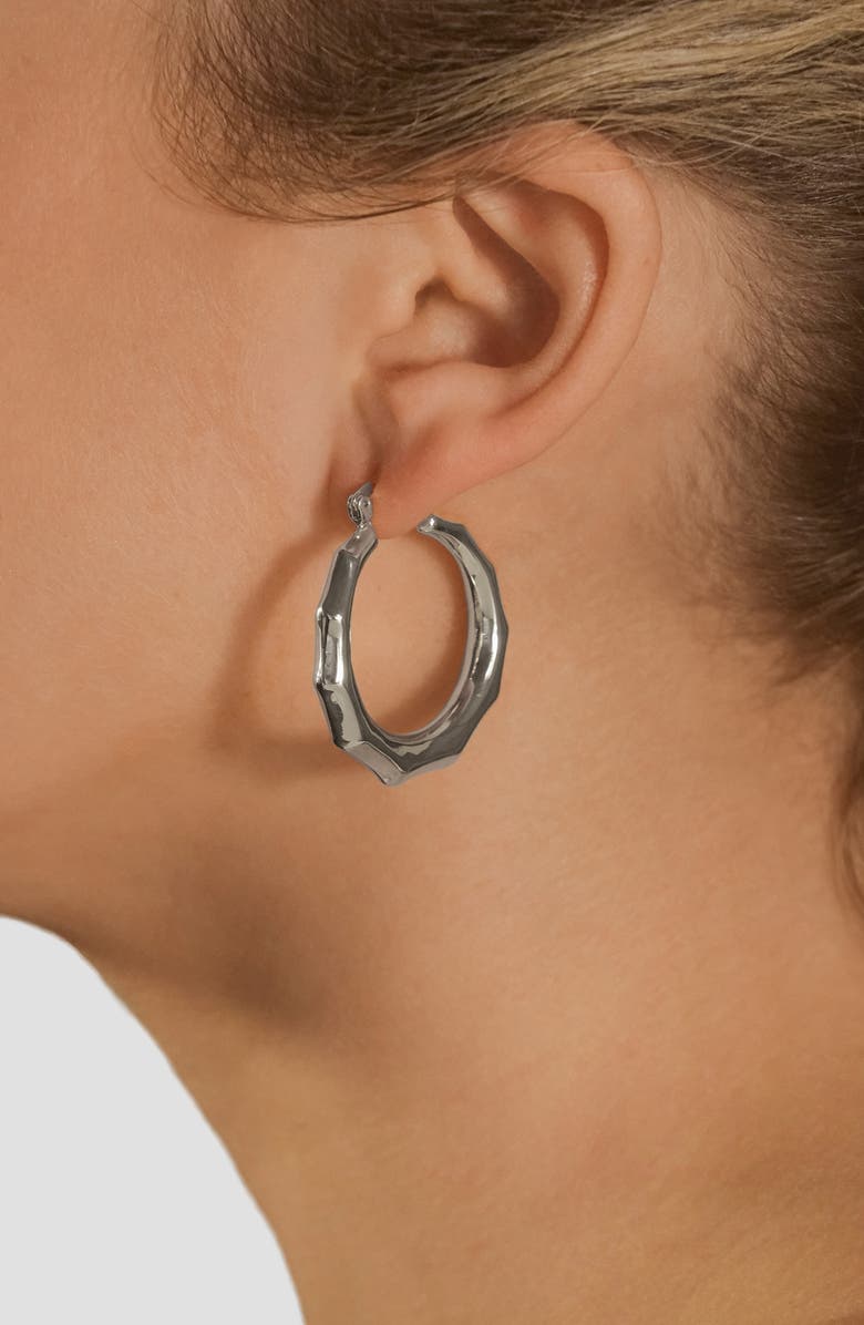 Sterling Forever Zia Door Knocker Hoop Earrings, Alternate, color, Silver
