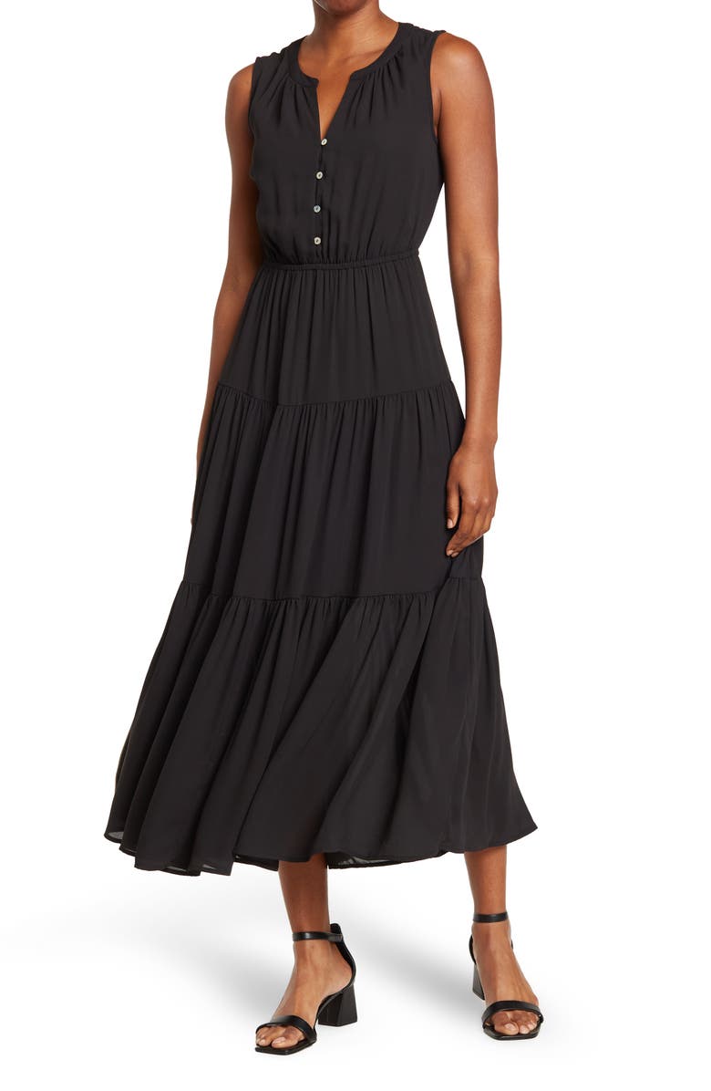 DR2 by Daniel Rainn Tiered Maxi Dress, Main, color, 