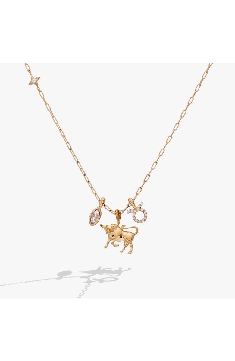 Alex and Ani Taurus Zodiac Charm Cluster Necklace, Main, color, Gold