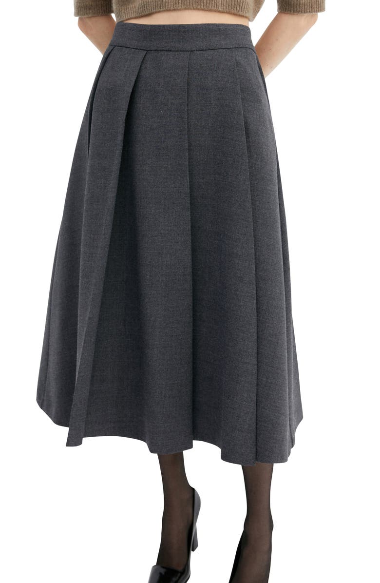 MANGO Pleated Midi Skirt, Main, color, 