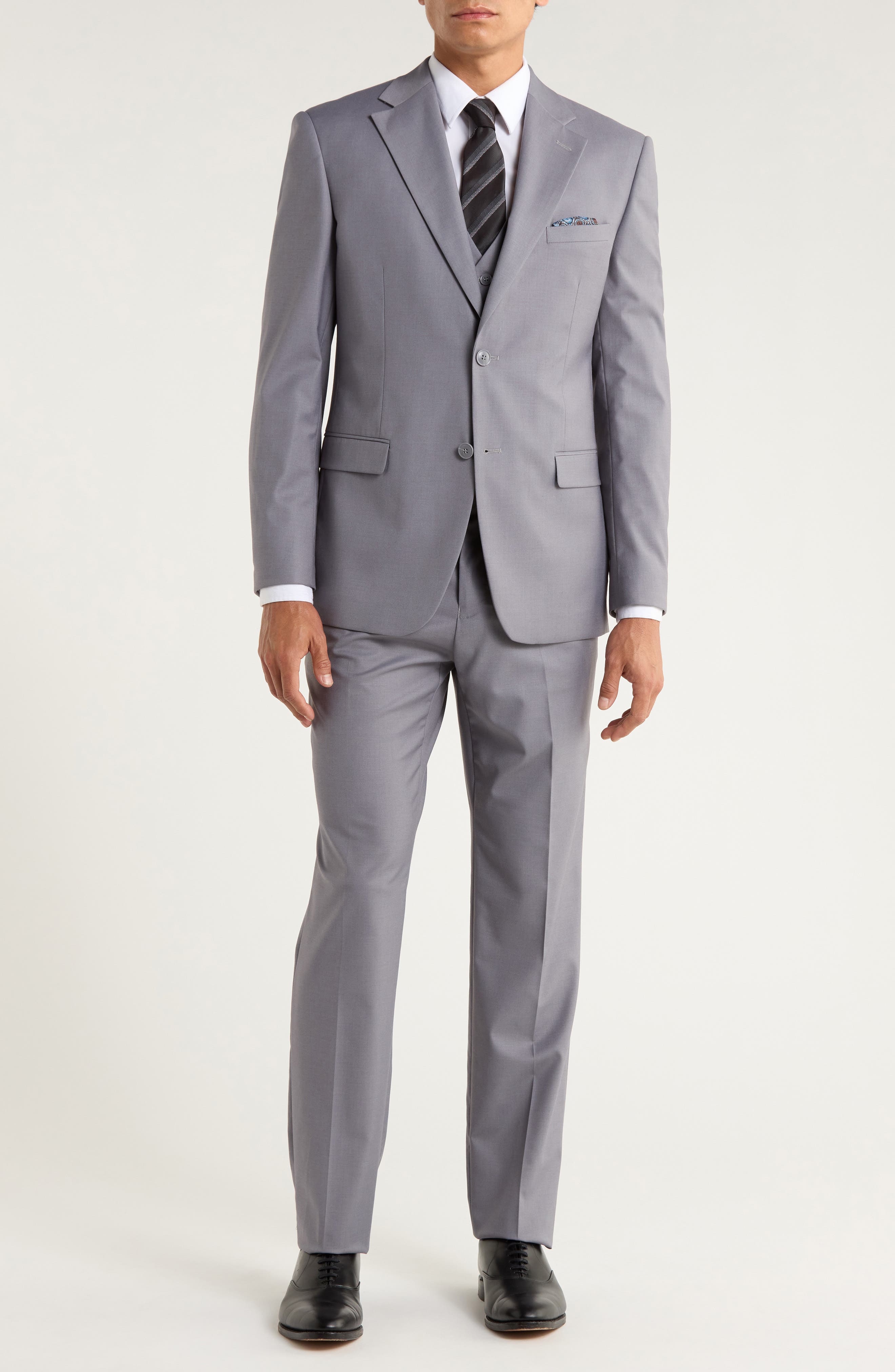 ZEGARIE Grey Mélange 3-Piece Suit