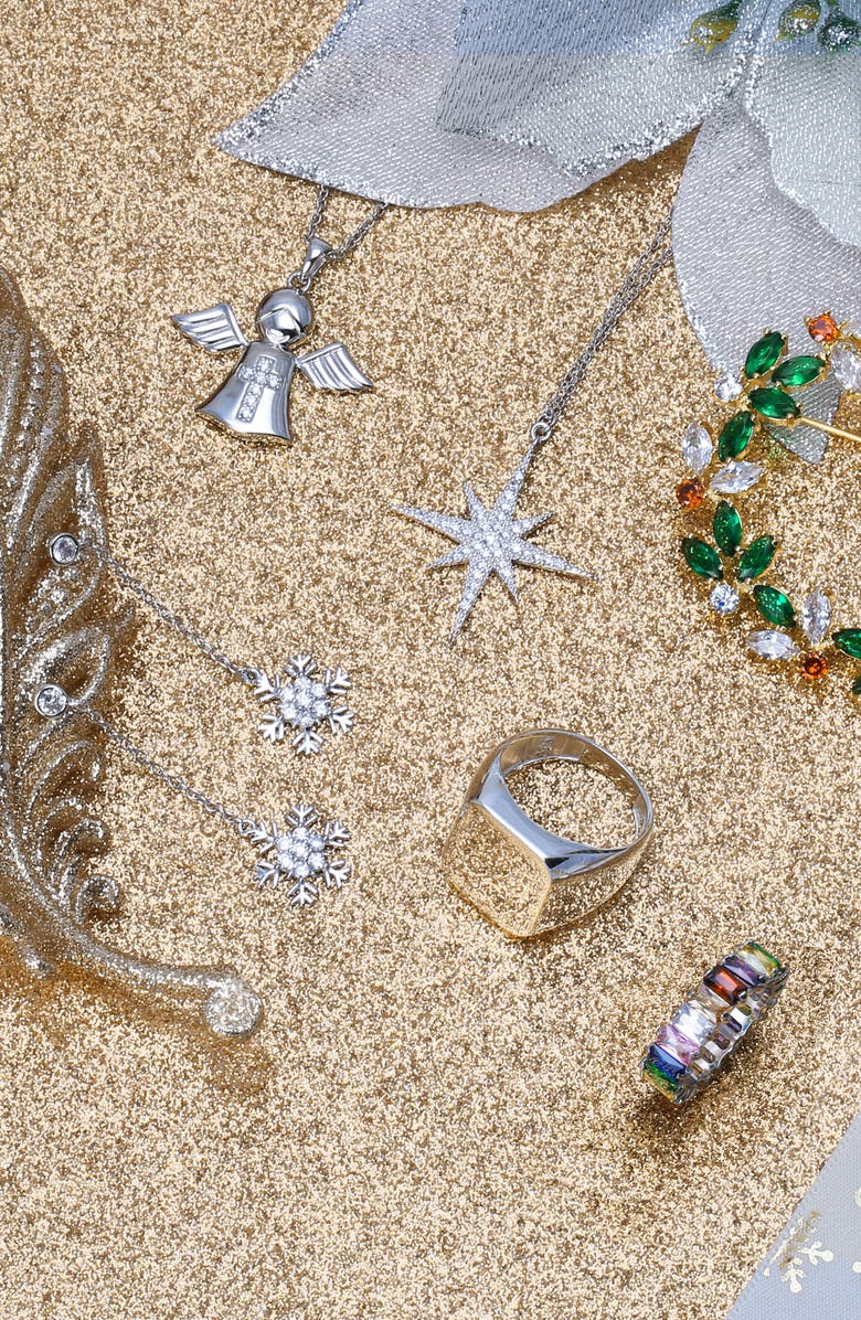 BLING JEWELRY Guardian Angel CZ Necklace, Alternate, color,