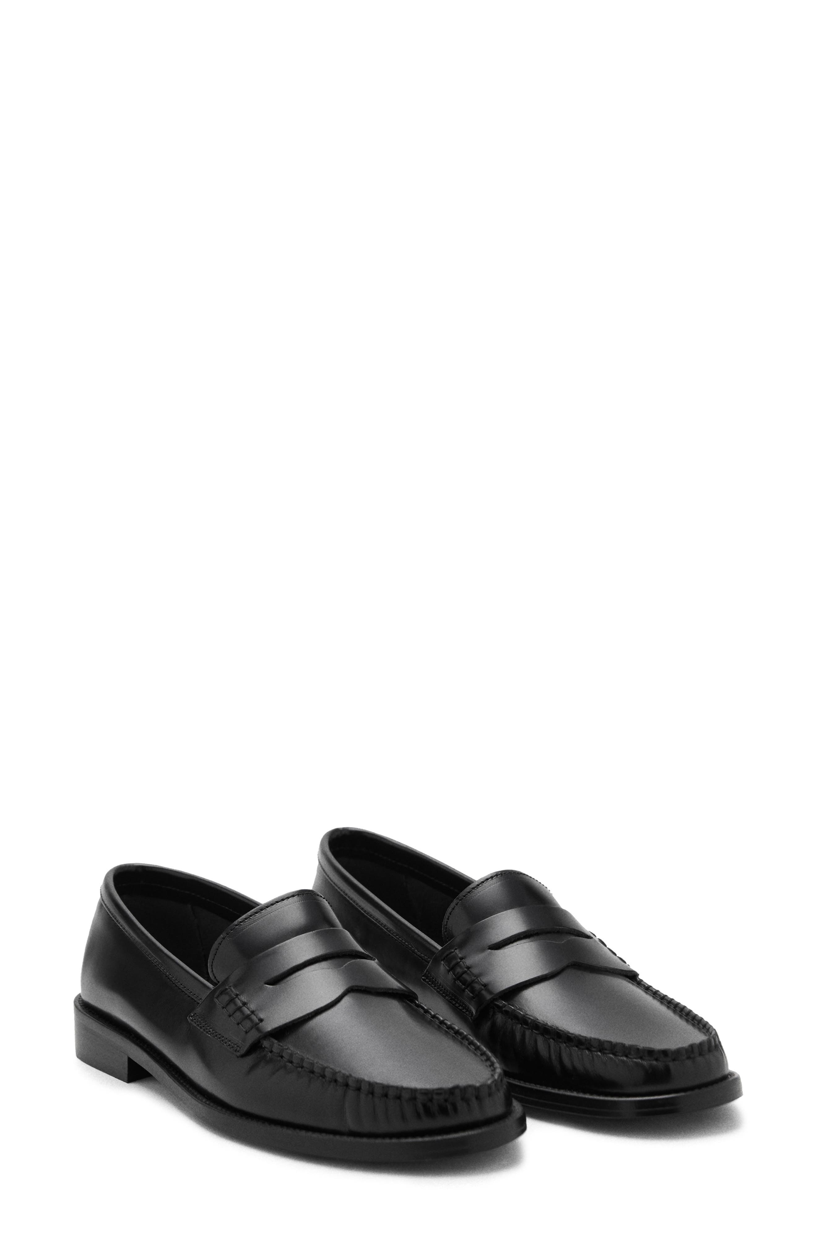 MANGO Luisa Penny Loafer, Main, color, Black