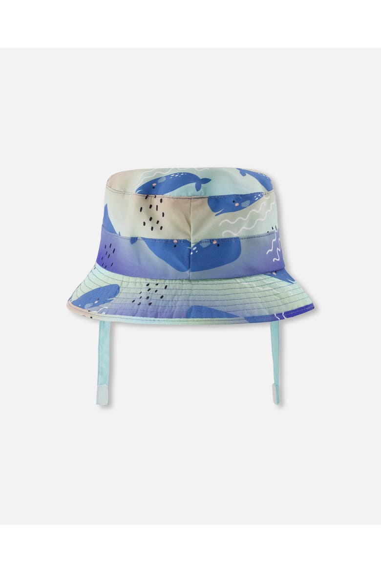 Recycled Polyester Blue Whale Beach Hat, Alternate, color, Blue Whale Print