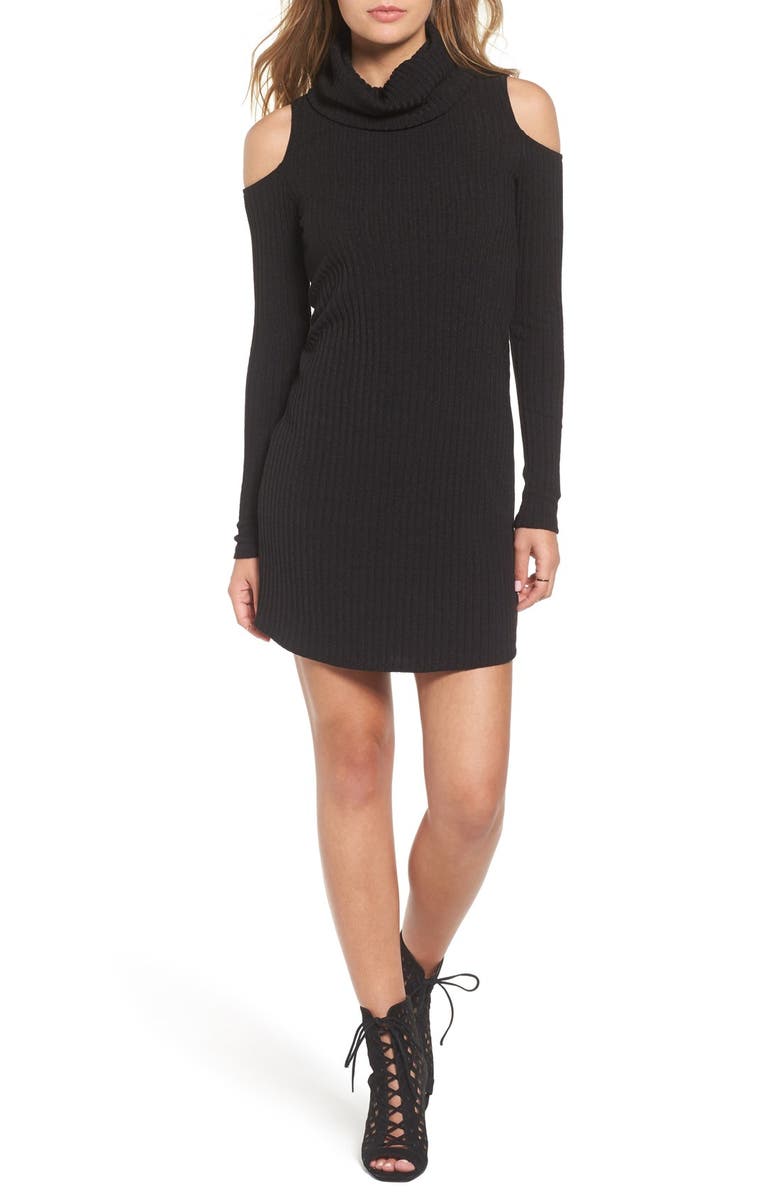 Socialite Cold Shoulder Rib Knit Dress, Main, color, 