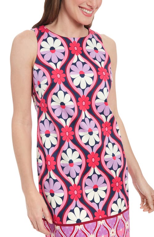 London Times Sateen Shift Dress In Multi