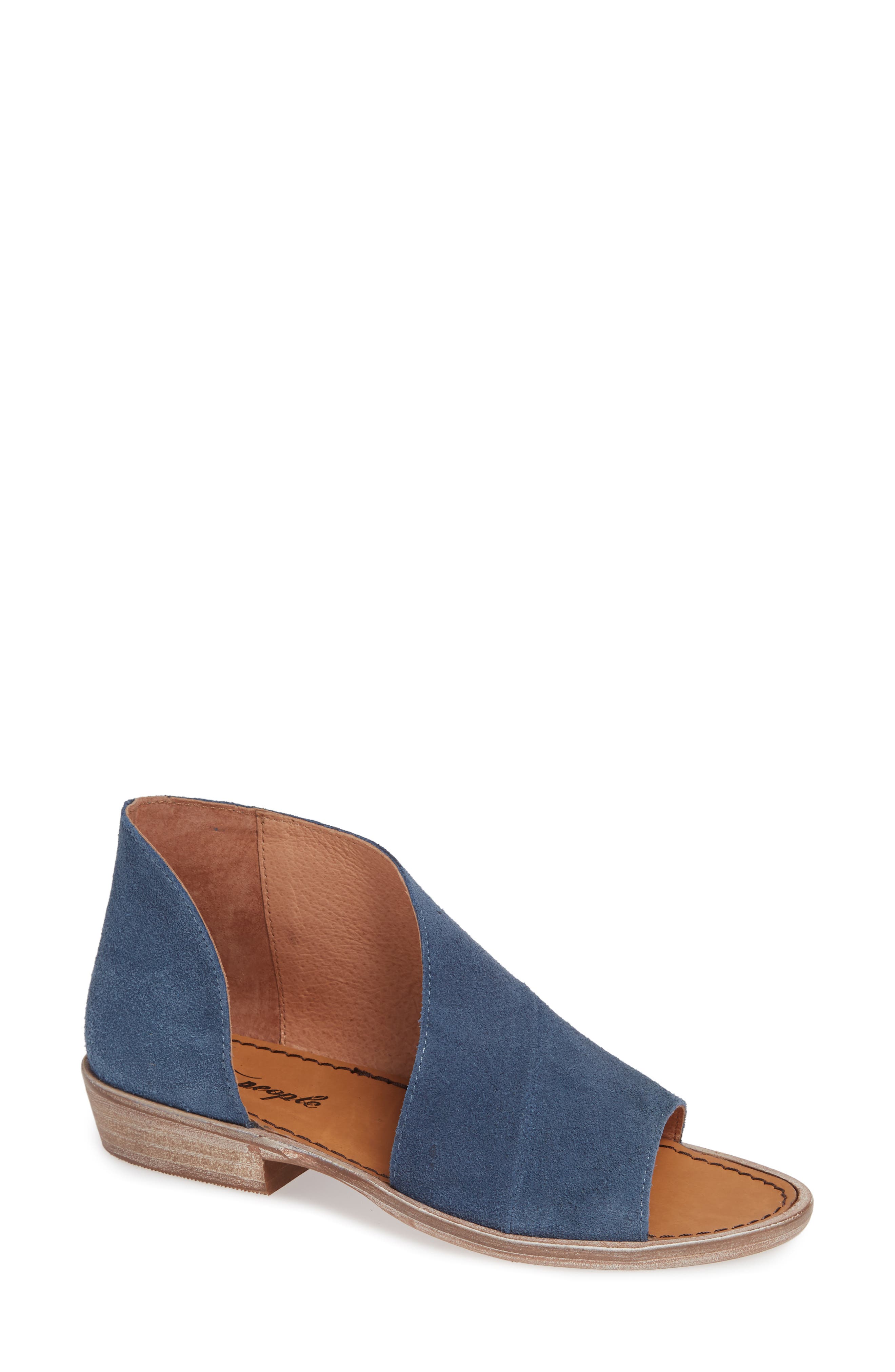 Mont Blanc Asymmetrical Sandal, Main, color, BLUE SUEDE