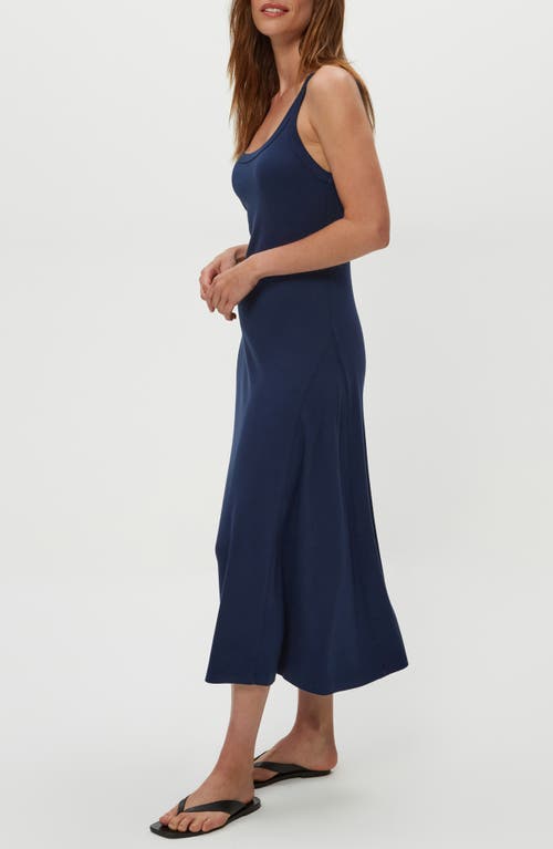 Michael Stars Celine Rib Midi Dress In Blue