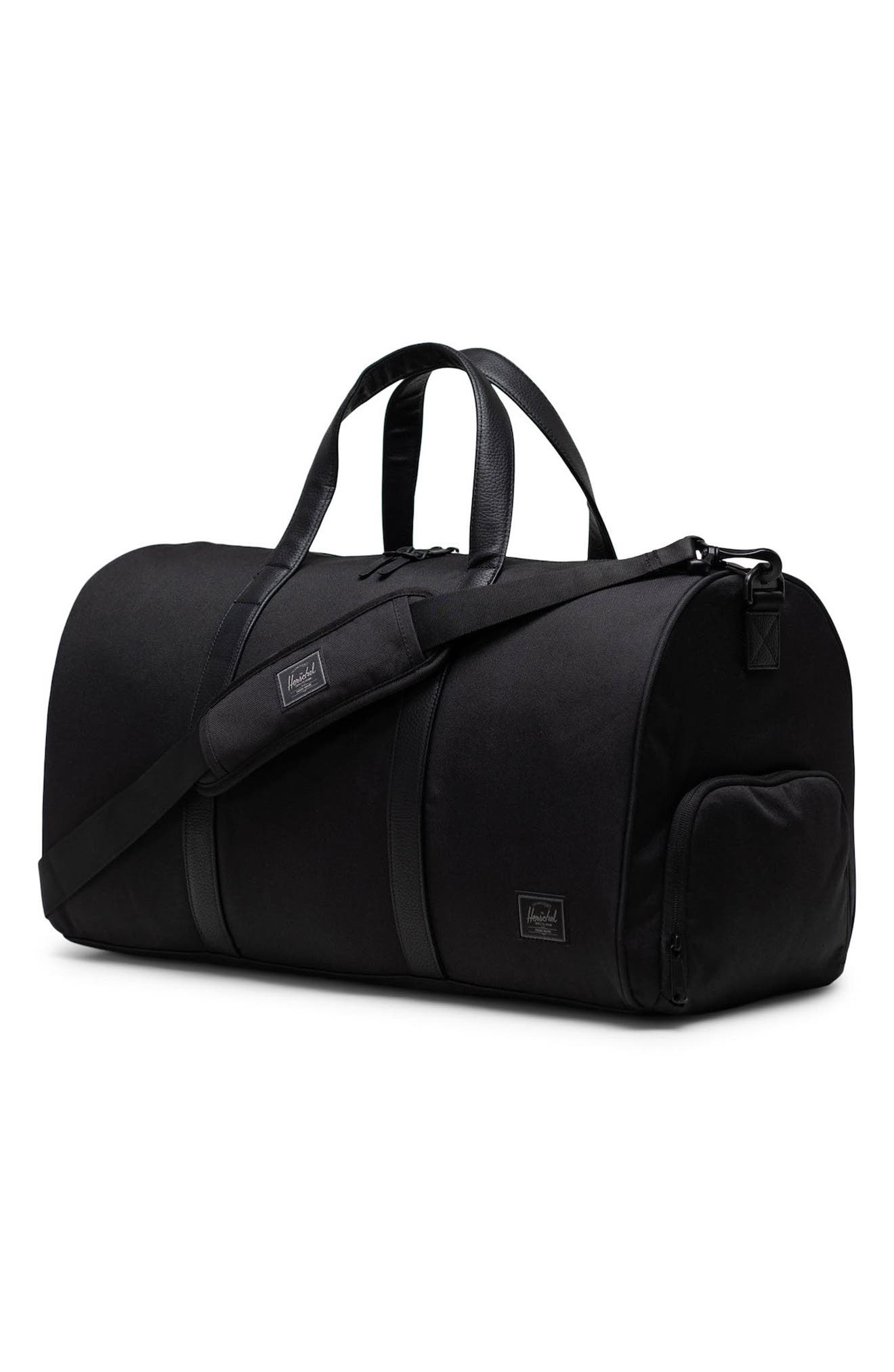 Herschel Supply Co. Novel Recycled Nylon Duffle Bag, Alternate, color, Black