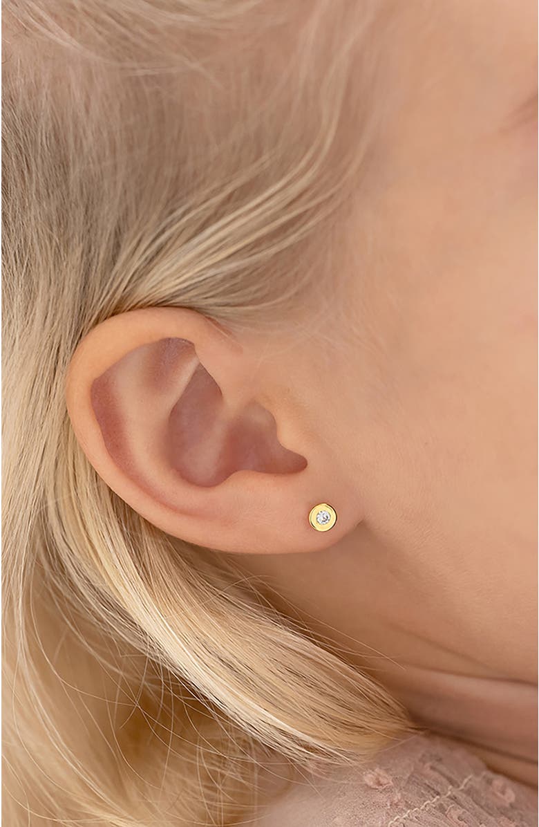 In Season Jewelry 14k Round Bezel Earrings, Alternate, color, Gold