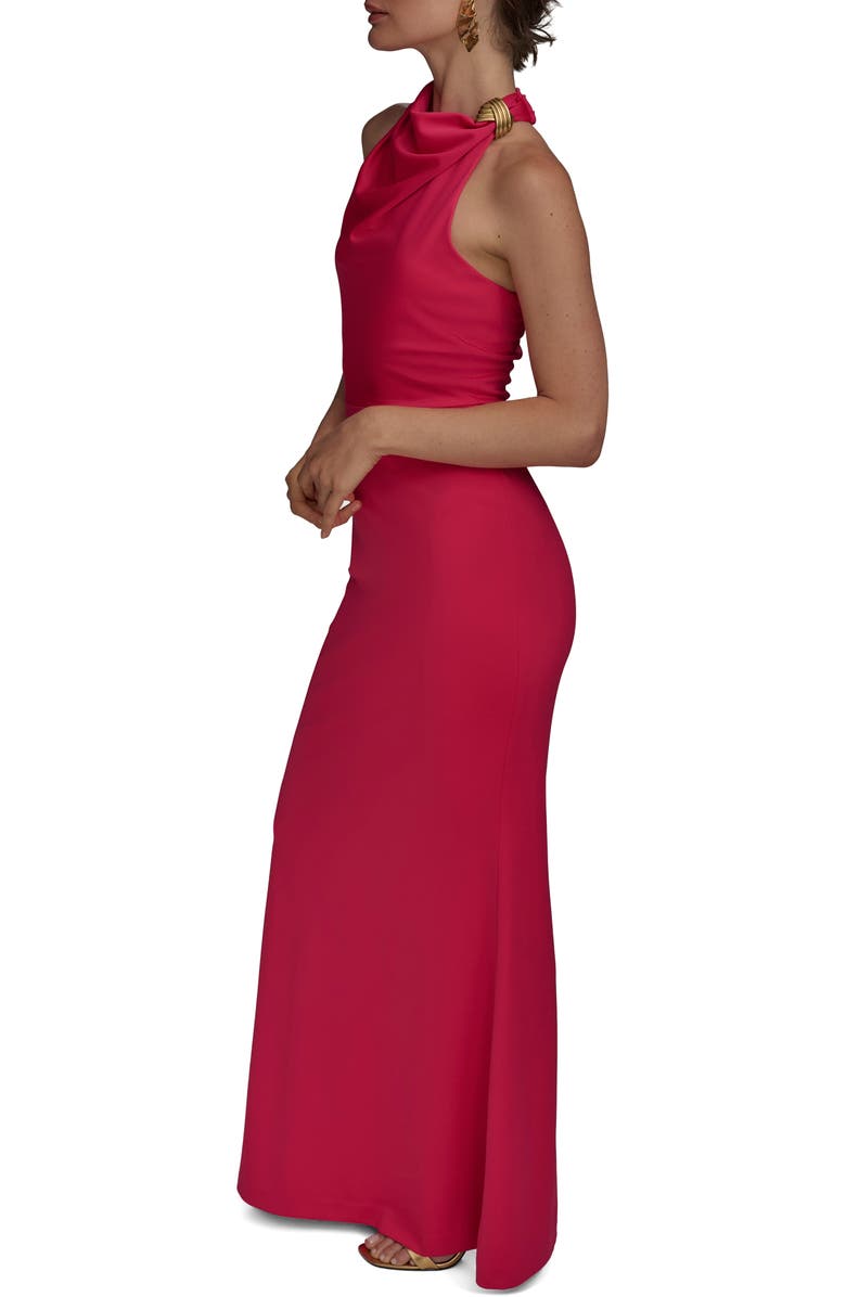 Donna Karan New York Funnel Neck Mermaid Gown, Alternate, color, Audacious