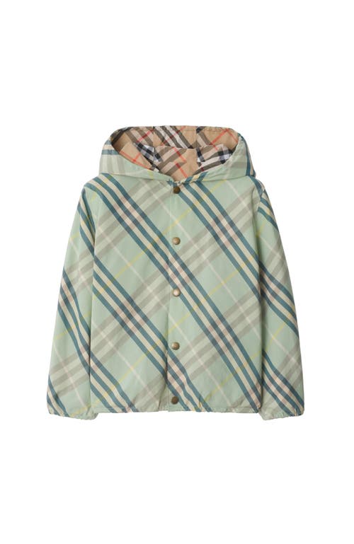 Burberry Childrens Reversible Check Cotton Blend Jacket In Breeze