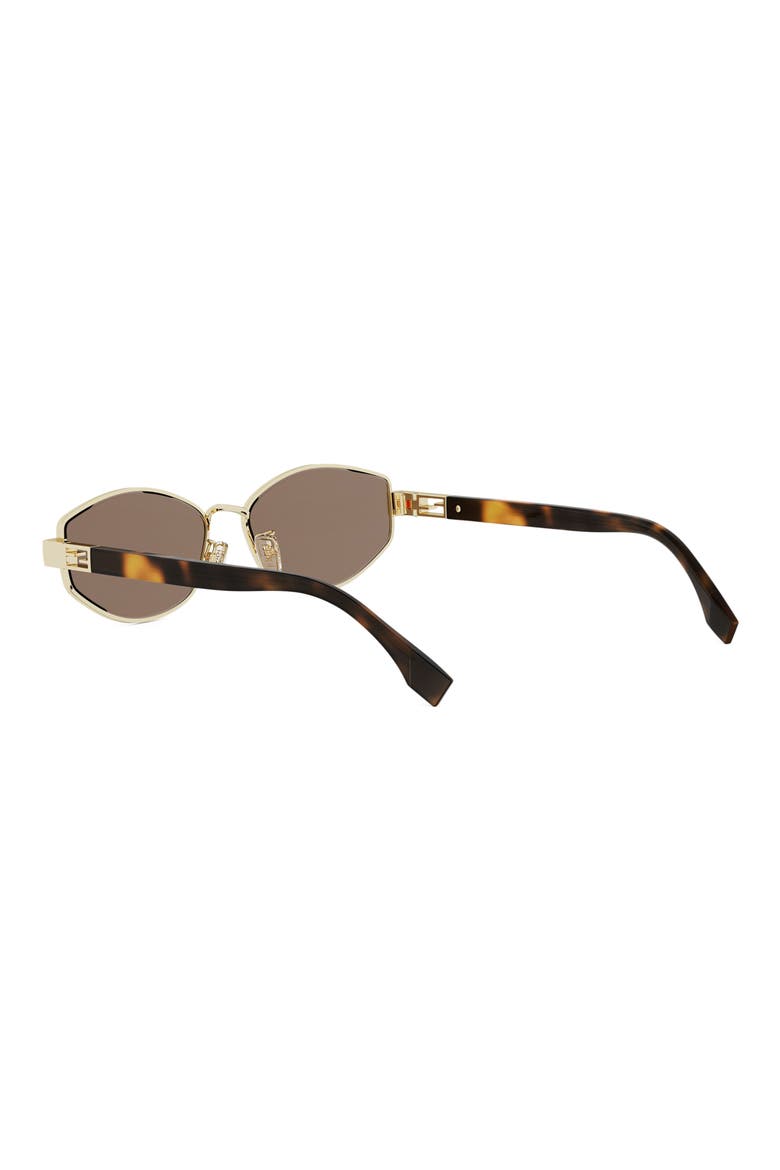 Baguette 56mm Geometric Sunglasses, Alternate, color, SHINY ENDURA GOLD / BROWN