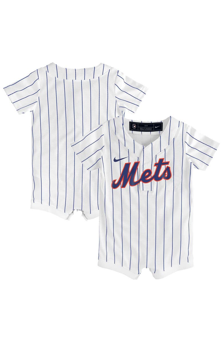 Nike Newborn & Infant Nike White New York Mets Home Replica Romper Jersey, Main, color, White