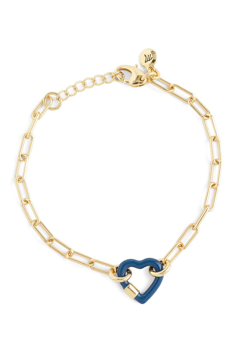 Enamel Heart Carabiner Bracelet, Main, color, WARM GOLD