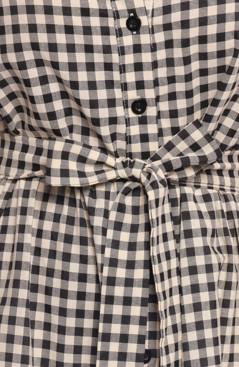 Petal & Pup Dixon Gingham Cotton Blend Button-Up Maxi Dress, Alternate, color, Black Cream Gingham