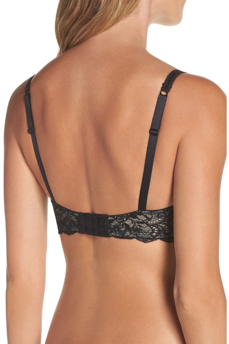 'Sophia'  Lace Underwire Bra, Alternate, color, BLACK