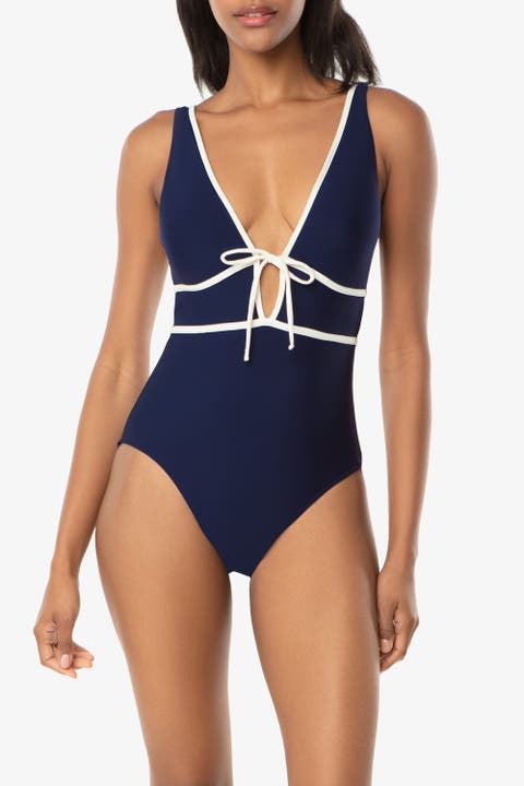 Plunge Front Tie One-Piece