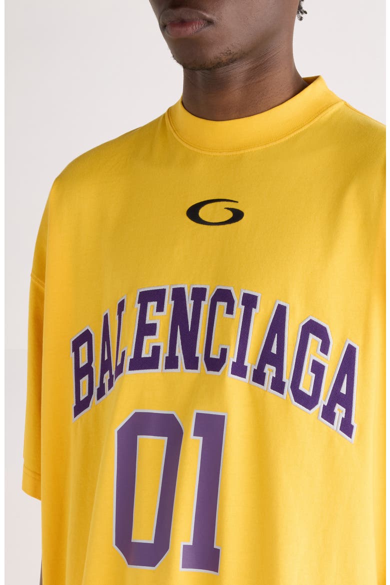 Jersey Oversize Cotton T-Shirt, Alternate, color, 7090 YELLOW/ DEEP PURPLE