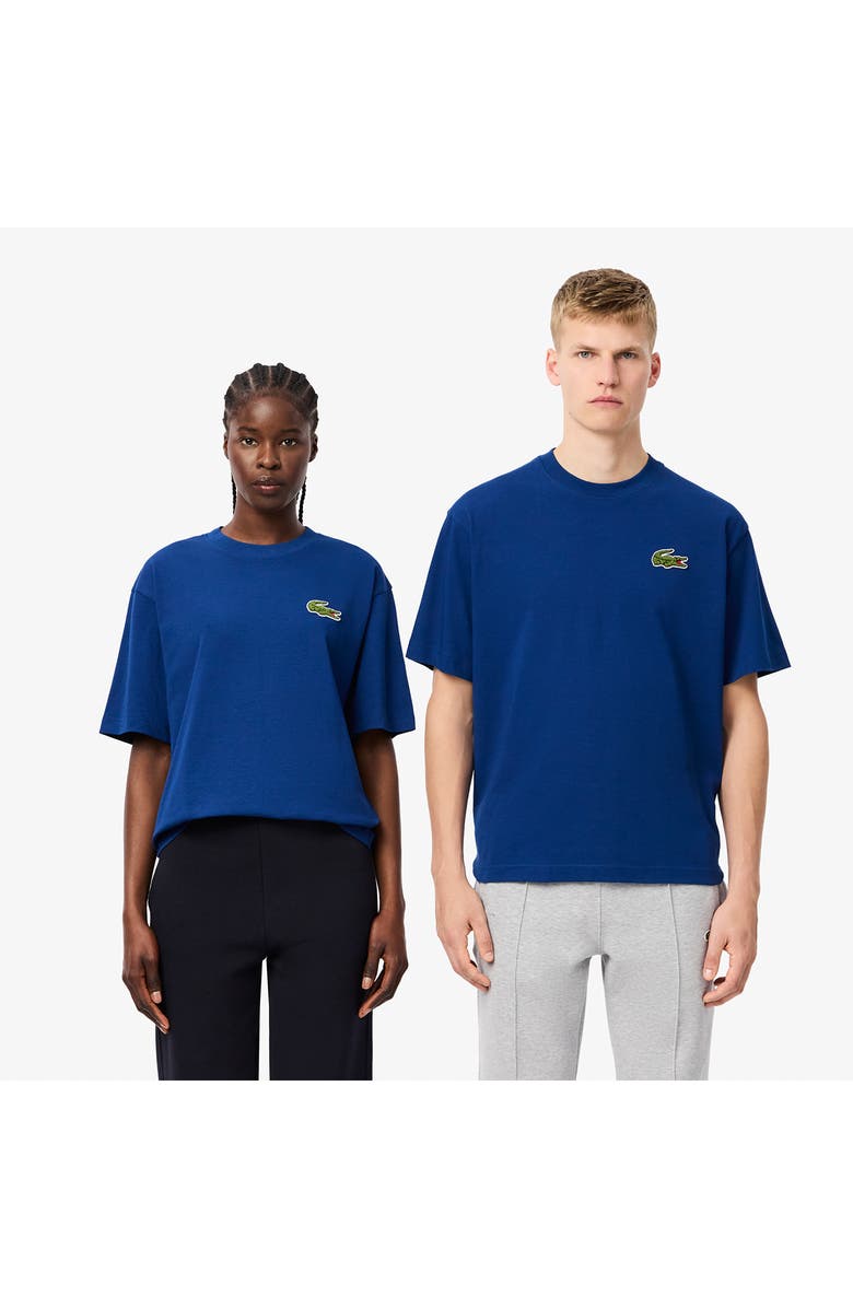 Lacoste Loose Fit Cotton T-Shirt, Alternate, color, Globe