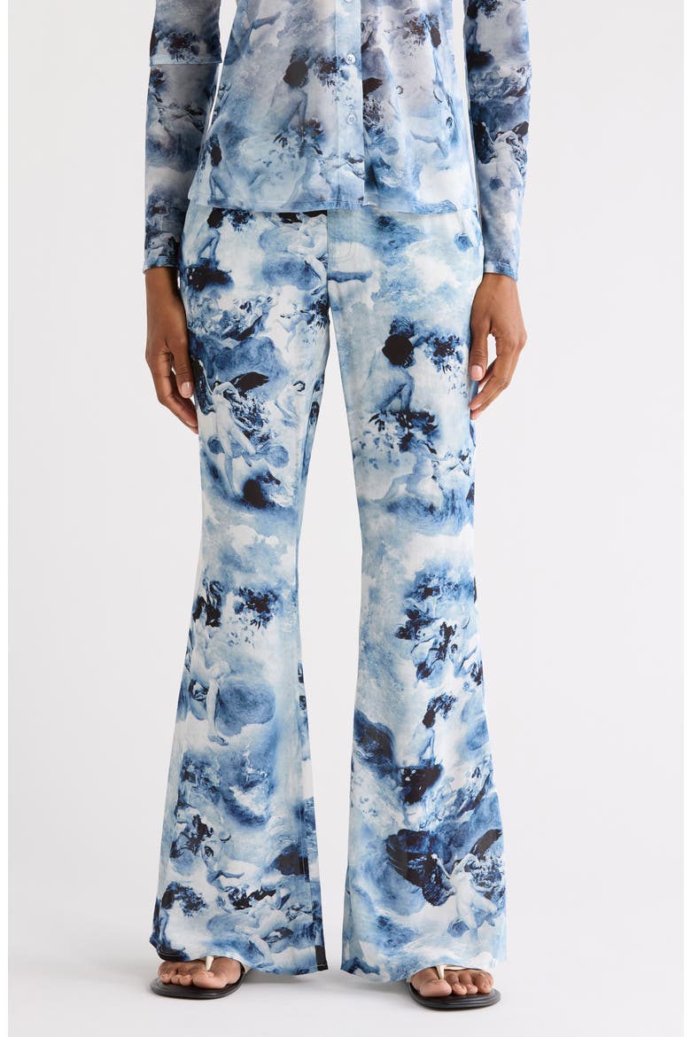 Chiffon Flare Pants, Main, color, BLUE ANGEL PRINT