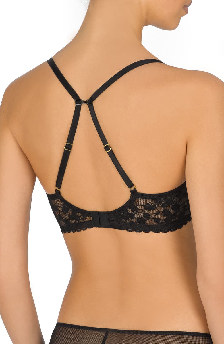 Natori Cherry Blossom Convertible Underwire Bra, Alternate, color, Black