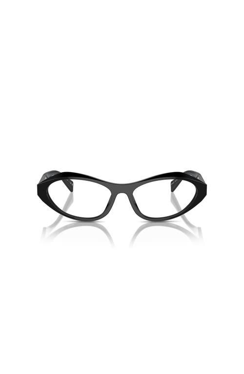 Prada 55mm Irregular Optical Glasses In Black